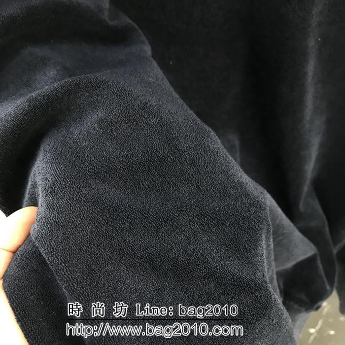 BURBERRY巴寶莉 18ss秋冬 專櫃同步 彩虹字母刺繡 純棉毛巾底 黑色絨布衛衣 情侶款 ydi1929